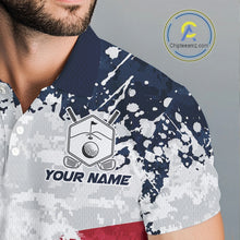 Load image into Gallery viewer, American Flag Anniversary Men Golf Polo Shirt Custom Splatter Patriotic Golf Tops NYN3385