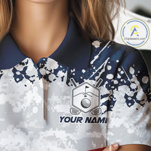 Load image into Gallery viewer, American Flag Anniversary Women Golf Polo Shirt Custom Splatter Patriotic Golf Tops NYN3385