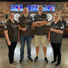 Load image into Gallery viewer, Black Grunge Digital Camouflage Darts Custom Dart Quarter-Zip Shirt Women Dart Tournament Jerseys NYN2090