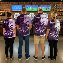 Load image into Gallery viewer, Personalized Black &amp; Purple Dripping Spider Women Dart Quarter-Zip Shirts Custom Dart League Jerseys NYN2096
