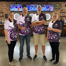 Load image into Gallery viewer, Personalized Black &amp; Purple Dripping Spider Women Dart Quarter-Zip Shirts Custom Dart League Jerseys NYN2096