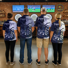 Load image into Gallery viewer, Personalized Black &amp; Blue Dripping Spider Men Dart Quarter-Zip Shirts Custom Dart League Jerseys NYN2097