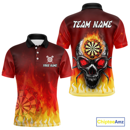Spider Skull Flame Dartboard Custom Flame Dart Shirt For Men, Dart Jerseys NYN0227