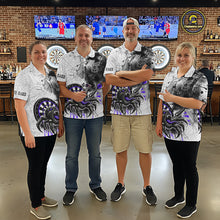 Load image into Gallery viewer, Personalized Dripping Black And Purple Spider Dart Quarter- Zip Shirts For Men, Custom Dart Jerseys NYN2117