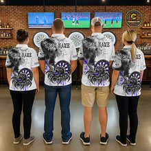Load image into Gallery viewer, Personalized Dripping Black And Purple Spider Dart Quarter- Zip Shirts For Men, Custom Dart Jerseys NYN2117