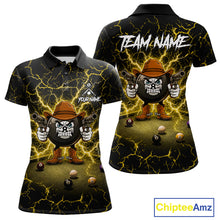 Load image into Gallery viewer, Billiard 8 ball cowboy funny pool shirt for women custom thunder yellow team attire