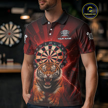 Load image into Gallery viewer, Horror Tiger Red Dartboard Custom Men's Darts Polo Shirt Dart Tournament Jerseys NYN1901