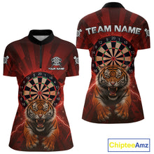 Load image into Gallery viewer, Horror Tiger Red Dartboard Custom Women's Darts Quarter-Zip Shirt Dart Tournament Jerseys NYN1901