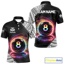 Load image into Gallery viewer, Rainbow 8 Ball Pool Polo &amp; 1/4-Zip Shirt For Men Personalized Tribal 8 Ball Billiard Gifts NYN2425