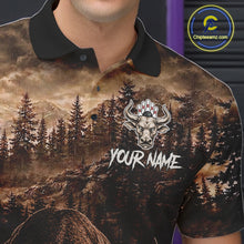Load image into Gallery viewer, Funny Bull Bowling Shirts For Men Custom Grunge Forest Polo &amp; 1/4 Zip Bowling Team Jersey NYN3731