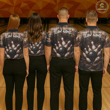 Load image into Gallery viewer, Funny Bull Bowling Shirts For Men Custom Grunge Forest Polo &amp; 1/4 Zip Bowling Team Jersey NYN3731