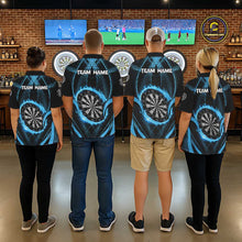 Load image into Gallery viewer, Custom Flaming Dragon Blue Digital Flow Women Darts Polo Team Shirt Dart League Jerseys NYN2177