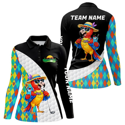 Womens Colorful Argyle Polo Golf Shirts Custom Parrots Golfer Summer Golf Team Attire For Golfers NYN3060