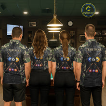 Load image into Gallery viewer, Black Grunge Camouflage Billiard Pool Shirt For Men Custom 8 Ball Billiard Team Jersey NYN3065