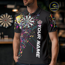 Load image into Gallery viewer, Custom Colorful Shatter Skull &amp; Dartboard Darts Polo Shirt For Men Cracked Dart Jerseys NYN1960