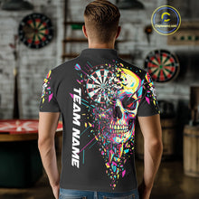 Load image into Gallery viewer, Custom Colorful Shatter Skull &amp; Dartboard Darts Polo Shirt For Men Cracked Dart Jerseys NYN1960