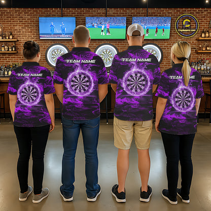 Black And Purple Smoking Dartboard & Arrow Women Darts Quarter-Zip Shirt Custom Dart Team Jerseys NYN2512