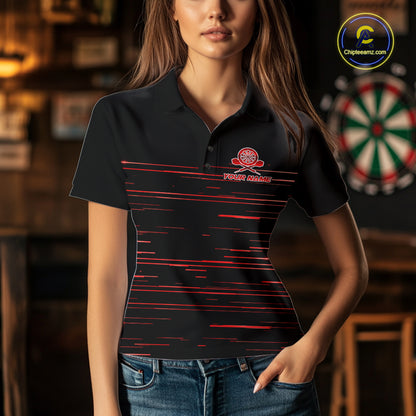 Red Crown Dartboard Women Darts Shirt Personalized Horizontal Stripes Team Darts Jersey NYN3242