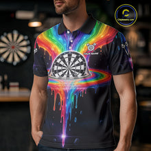 Load image into Gallery viewer, Custom Dripping Rainbow Dartboard Darts Polo Shirt For Men Multicolor Dart Jerseys NYN1961