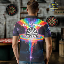Load image into Gallery viewer, Custom Dripping Rainbow Dartboard Darts Polo Shirt For Men Multicolor Dart Jerseys NYN1961