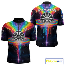 Load image into Gallery viewer, Custom Dripping Rainbow Dartboard Darts Quarter-Zip Shirt For Men Multicolor Dart Jerseys NYN1961