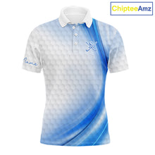 Load image into Gallery viewer, Personalized Blue-Light Twinkle Golf Polo Shirt For Men Custom White Pattern Golf Team Clothes NYN2871