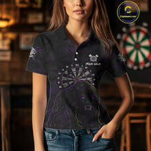 Load image into Gallery viewer, Custom Purple Yellow Tiger Cracked Grunge Dartboard Men Darts Polo Shirt Darts Jersey NYN1973