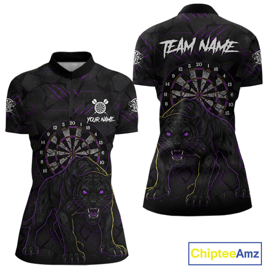 Custom Purple Yellow Tiger Cracked Grunge Dartboard Men Darts Polo Shirt Darts Jersey NYN1973
