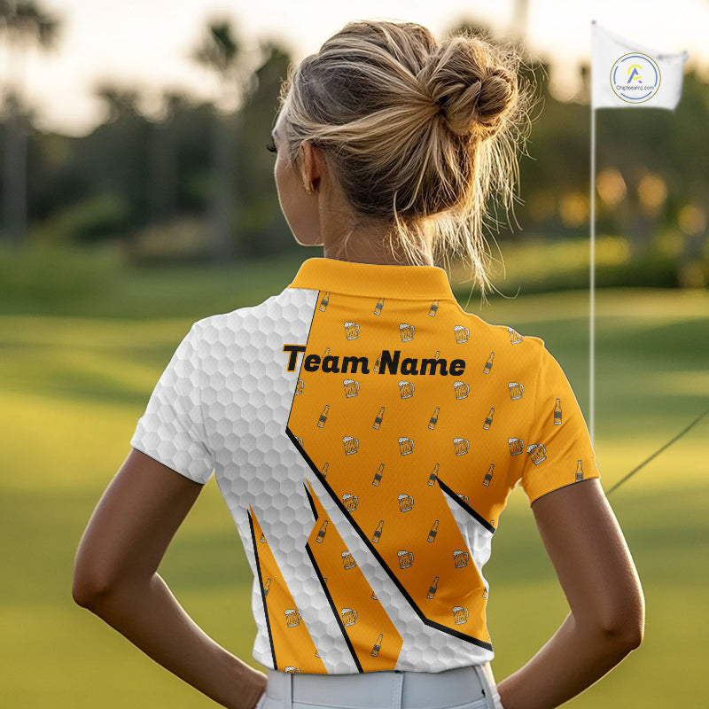 Funny Womens Golf Polo Team Shirt Personalized Cheer Beer Clothing Golf Tops For Golfers NYN3260