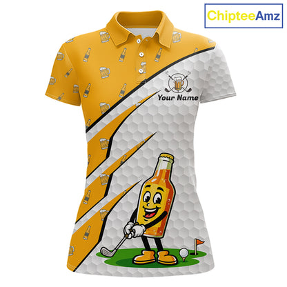 Funny Womens Golf Polo Team Shirt Personalized Cheer Beer Clothing Golf Tops For Golfers NYN3260