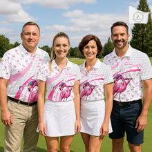 Load image into Gallery viewer, Funny Flamingo Mens Golf Shirt Polo Personalized Pink Argyle Pattern Golf Team Outfits NYN3097