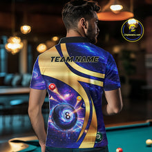 Load image into Gallery viewer, Purple Galaxy Pool 8 Ball Billiard Shirt For Men Personalized Multicolor Light Billiard Apparel NYN2893