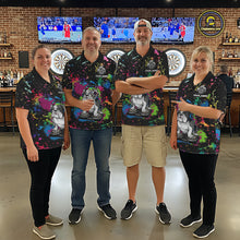 Load image into Gallery viewer, Colorful Paint Funny Dj Music Bulldog Custom Men Darts Quarter-Zip Shirts Dart League Jerseys NYN2257