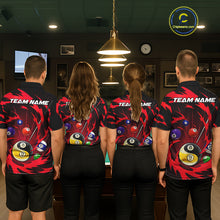 Load image into Gallery viewer, Red Tornado Yin Yang Ball Women Billiard Pool Shirts Custom 8 Ball And 9 Ball Billiard Team Jersey NYN3304
