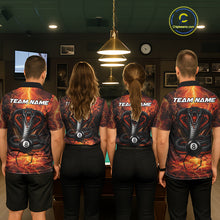 Load image into Gallery viewer, Cobra 8 Ball Cracked Thunder Lightning Billiard Shirts For Women Custom Billiard Team Jersey | Orange NYN3311