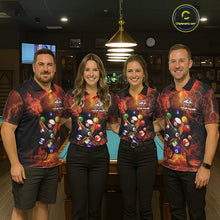 Load image into Gallery viewer, Dragon 8 Ball Cracked Thunder Lightning Billiard Shirts For Women Custom Billiard Team Jersey | Orange NYN3312