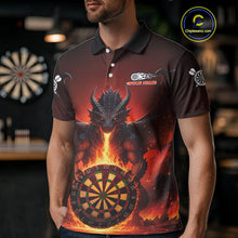 Load image into Gallery viewer, Fire Flame Dragon Red Darts Custom Men Darts Jersey Flaming Darts League Shirt NYN2040