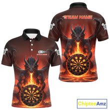 Load image into Gallery viewer, Fire Flame Dragon Red Darts Custom Men Darts Jersey Flaming Darts League Shirt NYN2040