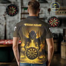 Load image into Gallery viewer, Fire Flame Dragon Yellow Darts Custom Men Darts Jersey Flaming Darts League Shirt NYN2042