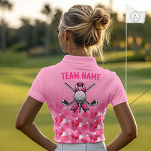 Load image into Gallery viewer, Pink Splatter Golf Shirts For Women Breast Cancer Awareness Golf Jerseys Short Sleeve Golf Tops NYN3315