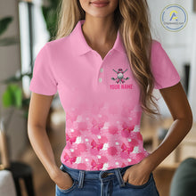 Load image into Gallery viewer, Pink Splatter Golf Shirts For Women Breast Cancer Awareness Golf Jerseys Short Sleeve Golf Tops NYN3315