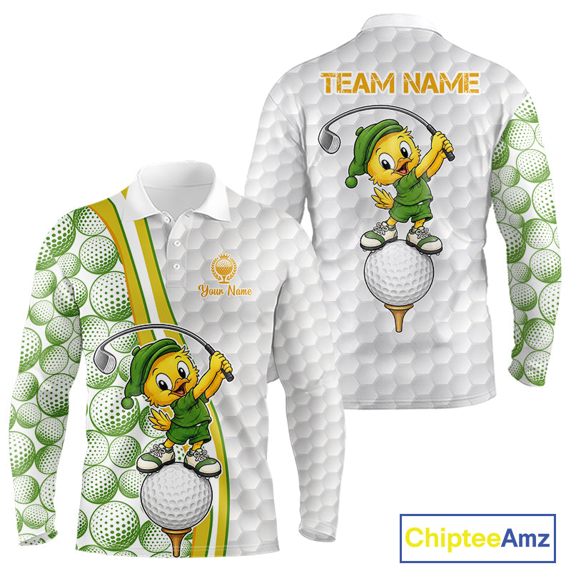 Golf-themed shirt with cartoon duck character and 'Team Name' text.