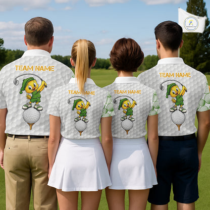 Funny Duck Golfer Polos Team Outfits Yellow And Green Golf Jerseys For Men, Best Mens Golf Shirts NYN3317
