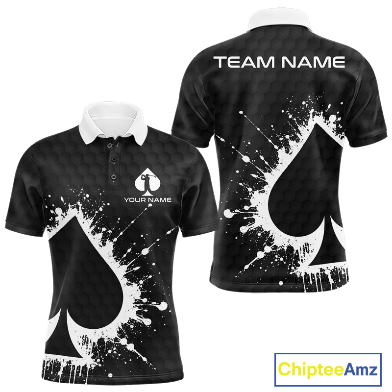 Poker splatter golf polo shirt for men custom name golf team apparel