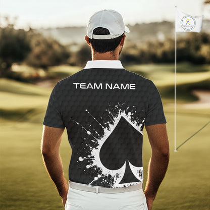Poker Mens Golf Polo Shirt Custom Name Splatter Poker Golf Top For Team, Golfer Gift For Golfers NYN3325