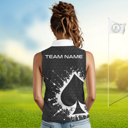 Poker Womens Golf Polo Shirt Custom Name Splatter Poker Golf Top For Team, Golfer Gift For Golfers NYN3325