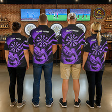 Load image into Gallery viewer, Black And Purple Stripes Light Dartboard Custom Darts Quarter-Zip Shirts Women Dart Team Jerseys NYN2275