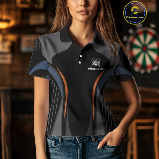 Custom Skull With Beer Funny Dart Polo Shirts For Women, Dart Team Jerseys NYN1553