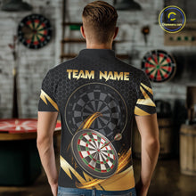 Load image into Gallery viewer, Black And Gold Horror Wolf Dart Shirts For Men Custom Thunder Dartboard Dart Team Name Jerseys NYN3625