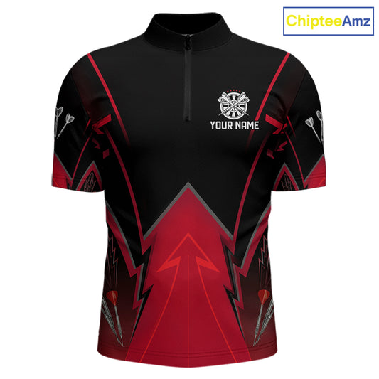 Personalized Blue Dartboard & Arrow Darts Polo & 1/4-Zip Shirt For Men Dart Team Jerseys NYN2945